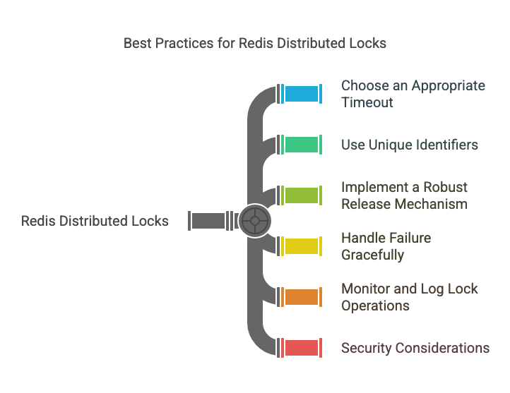 When implementing distributed locks using Redis, consider the following best practices